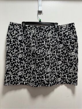 Karen Scott Petites Navy White Floral Print Casual Skort Womens Sz 18W